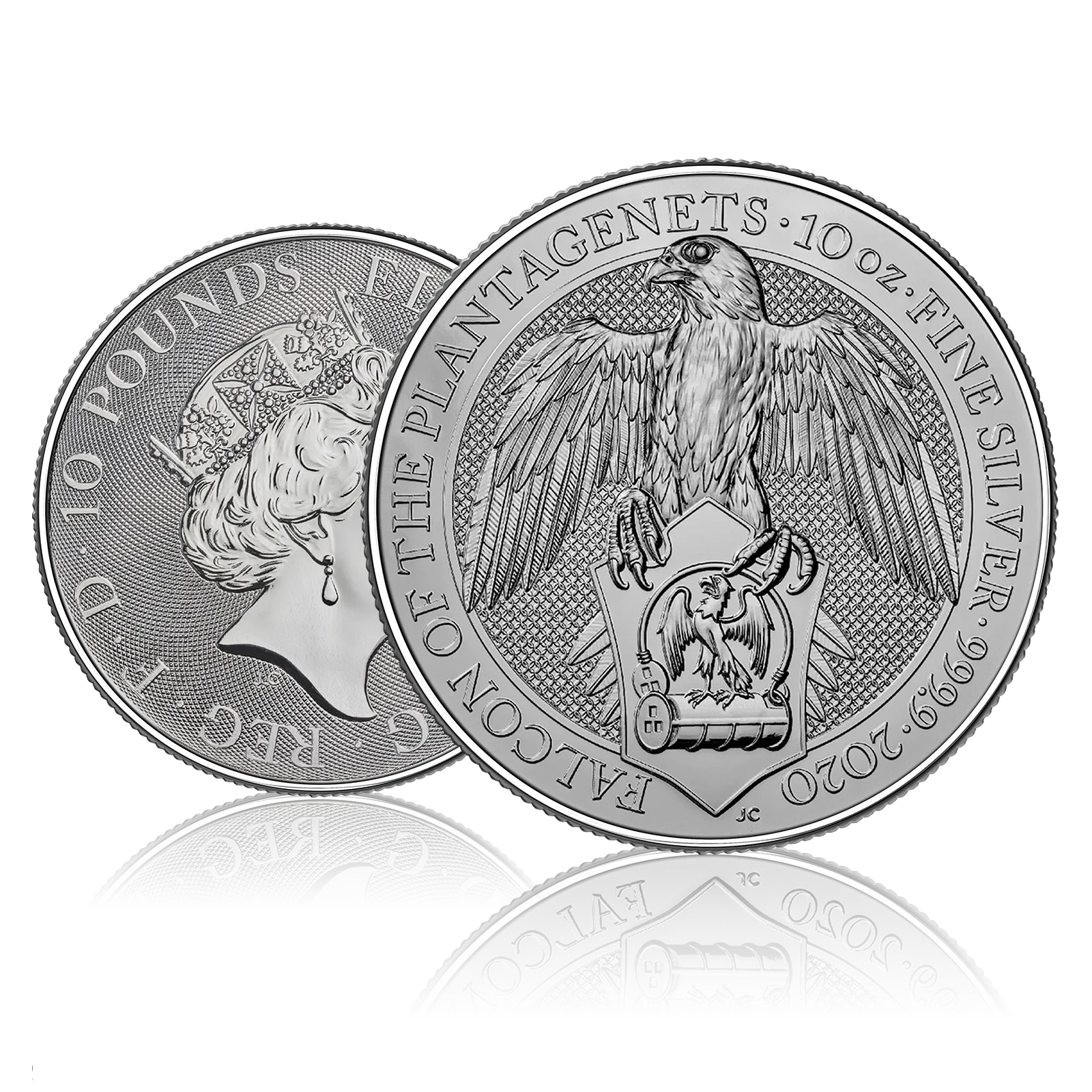 10 Oz  Silver Royal Mint Queen's Beast Falcon Of The Plantagenets 4